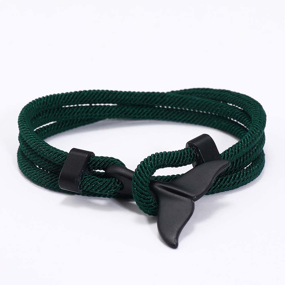 Fiasrel 14-color Men Women Jewelry Milan Rope Ocean Whale Tail Braided Bohemian Bracelet