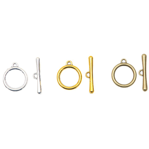 Fiasrel 10pcs Alloy Toggle Ring Bar Clasps for Jewelry Bracelet Necklace Making Accessories