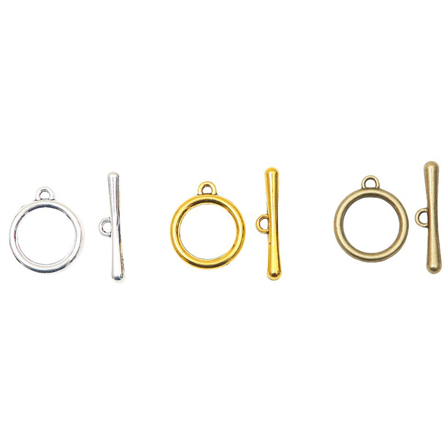 Fiasrel 10pcs Alloy Toggle Ring Bar Clasps for Jewelry Bracelet Necklace Making Accessories