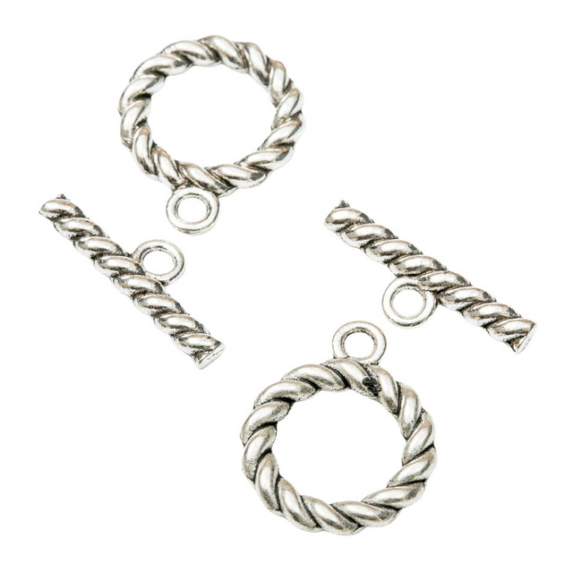 Fiasrel 10pcs Twisted Toggle Bar Clasps for Necklace Bracelet Jewelry Making Findings Accessories