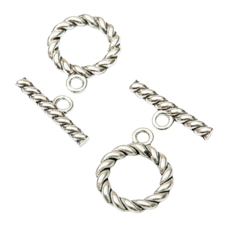 Fiasrel 10pcs Twisted Toggle Bar Clasps for Necklace Bracelet Jewelry Making Findings Accessories