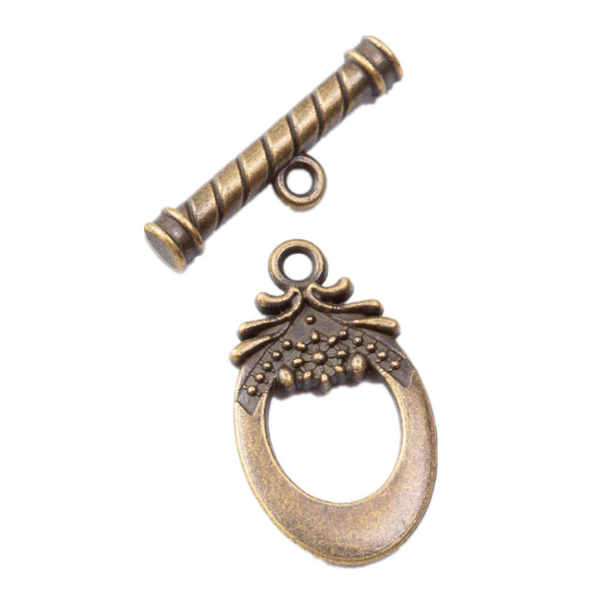 Fiasrel 10pcs DIY Accessories Vintage Zinc Alloy Bracelet Necklace OT Toggle Clasps