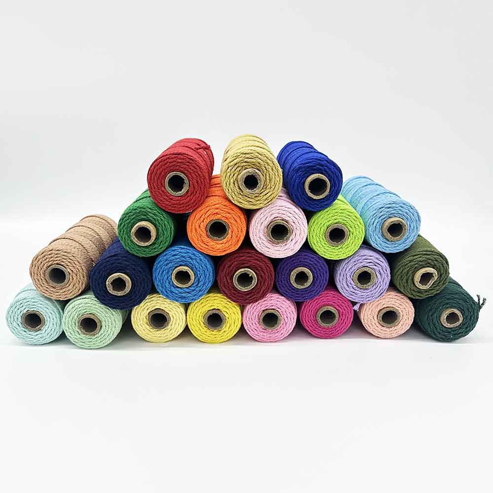 Fiasrel 2mm 23rolls 110yards/roll Cotton Rope Macrame Cord Yarn Kit