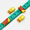 Fiasrel 2pcs Gold Arowana Gold Plating Big Hole Metal Fish Shape Loose Beads