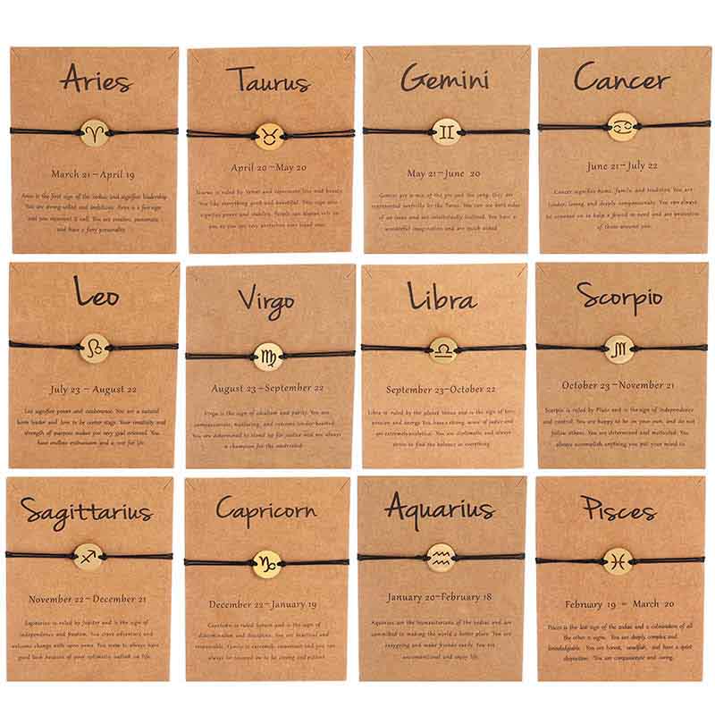 Fiasrel 12 Zodiac Signs Stainless Steel Cancer Leo Sagittarius Charm Bracelets for Women Men Birthday Gift