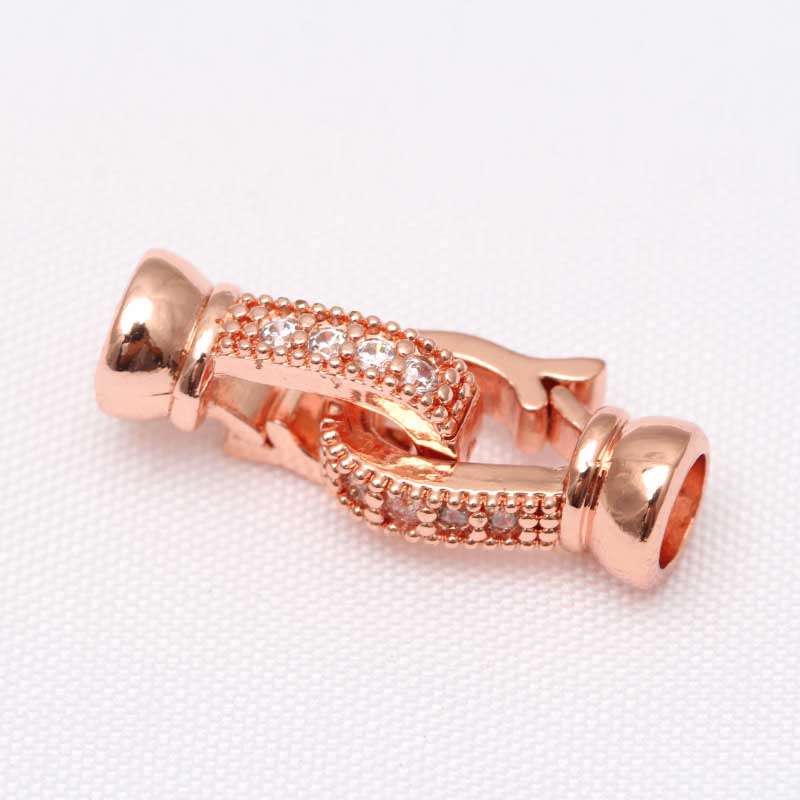 Fiasrel 5pcs Pearl Necklace Clasp Micro-set Clasp Ladder Square Clasp DIY Necklace Bracelet Clasp 22 * 7mm