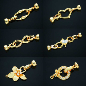 Fiasrel 2pcs 18K Copper Jewelry Making Supplies Buckle Lobster Pearl Necklace Clasps for Jewelry Making