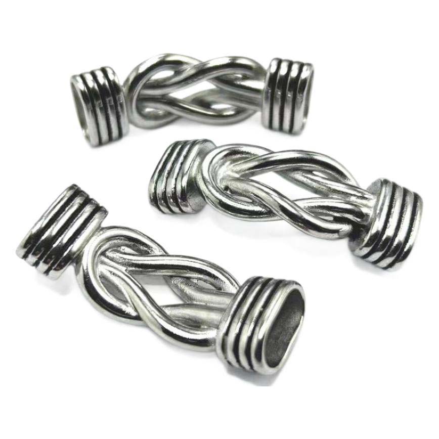 Fiasrel Stainless Steel Vintage Connector DIY Jewelry Clasp Leather Cord for Men Bracelets 6 *12mm