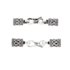 Fiasrel S925 Pure Silver Buckle Patterned Bracelet Thai Silver Retro Silver Safety Pattern Necklace Buckle Head with Connecting Buttons