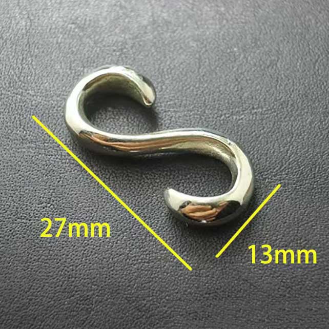 Fiasrel 5pcs 13*27mm Keychain Wallet Leather Craft Belt Clip Brass S Hook