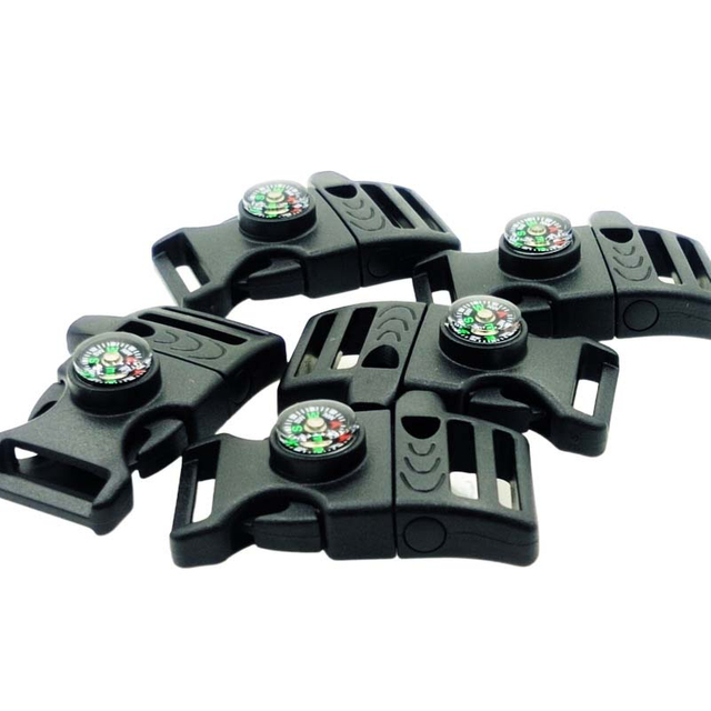 Fiasrel 5pcs Unisex Survival Bracelet Jewelry Clasp Multi-function Clasp Paracord Bracelet Seven-core Braided Wrist with Compass