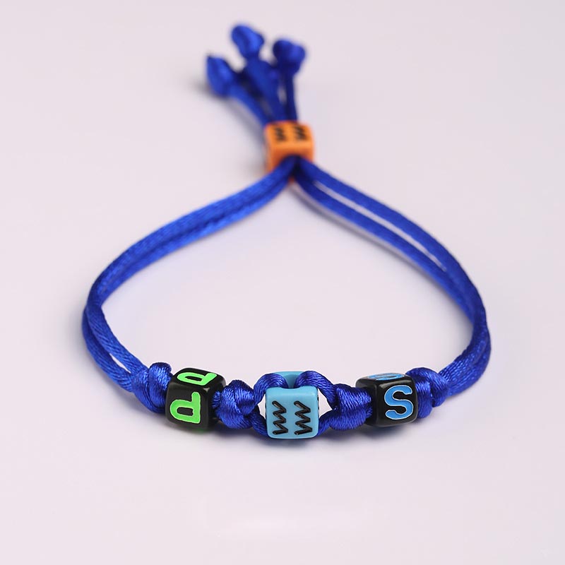 Fiasrel 12Colors Lucky Constellation Signs Handmade Woven Adjustable Bracelet Nylon Rope Dragon Knot Beads Bracelets