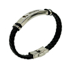 Fiasrel Leather Woven Rope Stainless Steel Bracelet Ins Style Popular Fashion Father Son Bracelet Jewelry Gift
