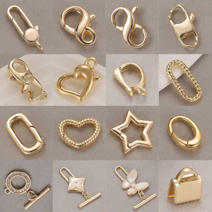 Fiasrel DIY Jewelry Buckle Electroplated 14K Gold Lobster Buckle Manual Melon Seed Spring Buckle Magnet OT Buckle Clasp