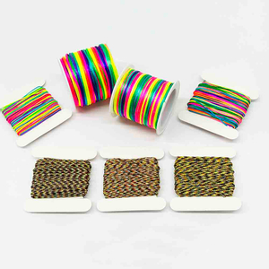 Fiasrel 0.6/0.8/2/2.5mm Nylon Rainbow Beading String for DIY Handmade Crafts