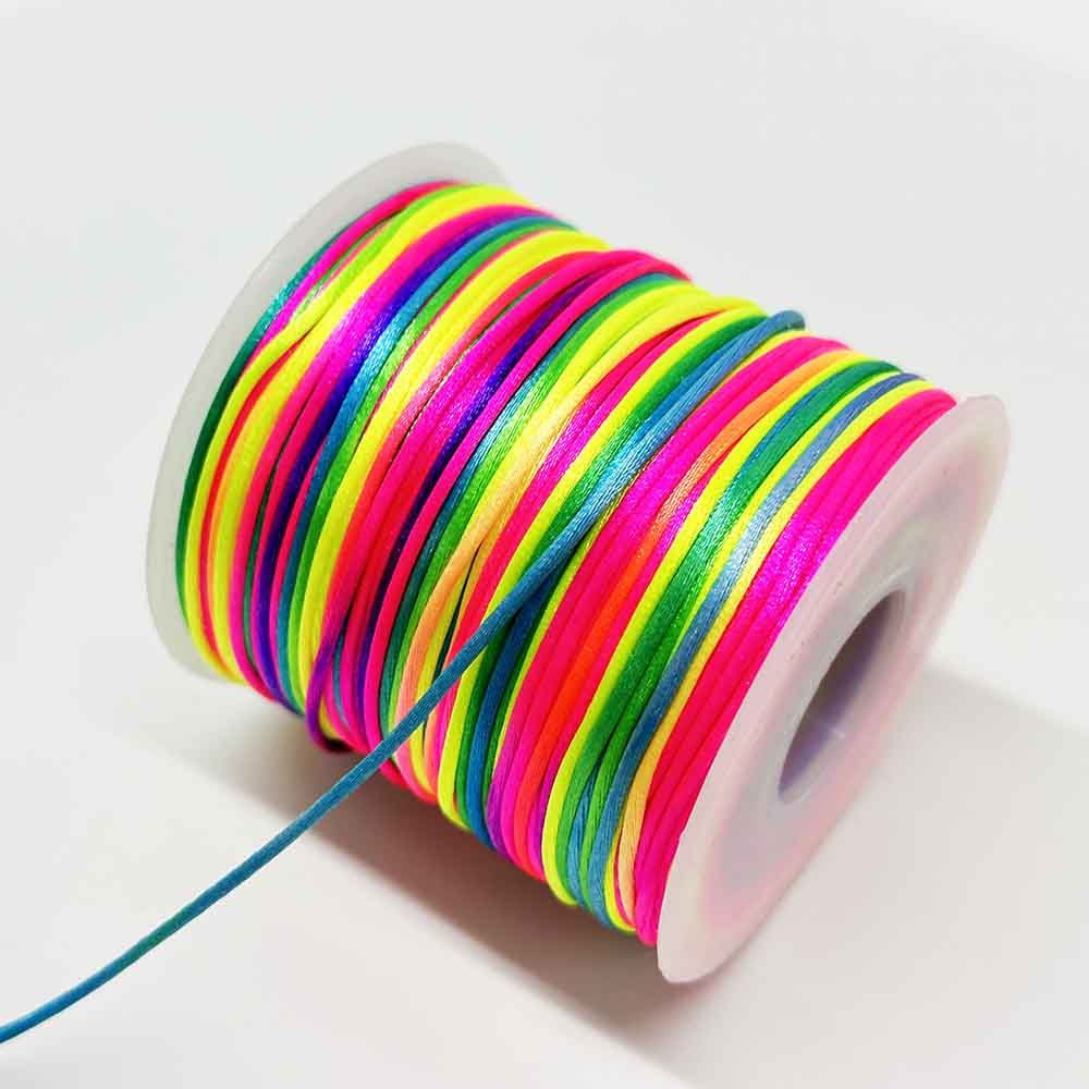 Fiasrel Jade Thread 0.6mm 0.8mm 1mm 2mm Five-color Hand-woven Rope Bracelet Multicolored Gold Thread String