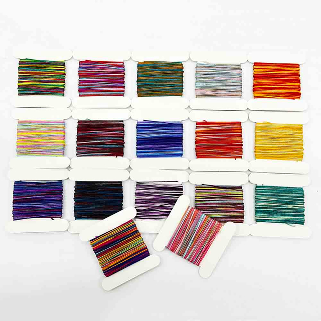 Fiasrel 19pcs/set 9 Strands Gradient Colorful Wax Cord Kit