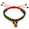 Fiasrel 2pcs/set Christmas Bracelet Set Handmade Santa Claus Deer Charms Beaded Stretch Xmas Bracelets