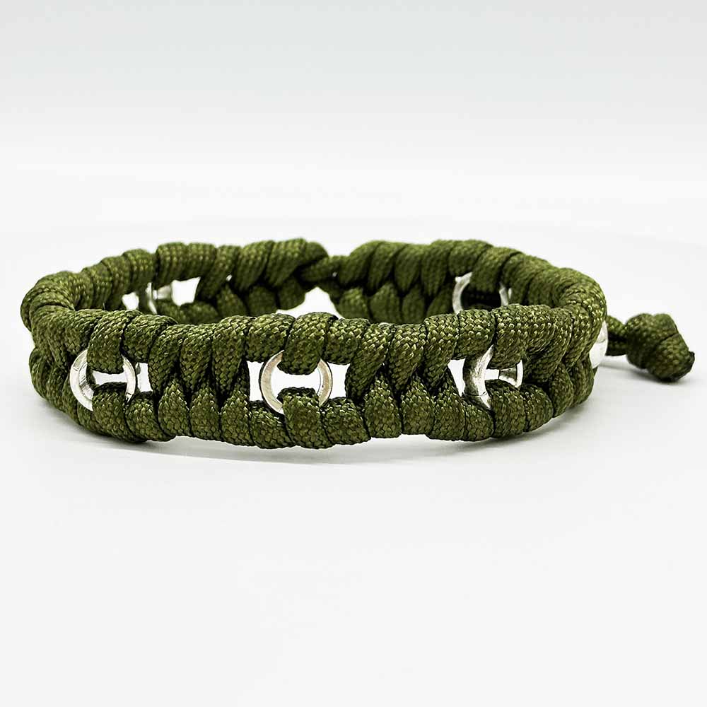 Fiasrel Adjustable Mens Outdoor Survival Paracord Bracelet
