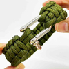 Fiasrel Camping Hiking Outdoor Adjustable Survival Handmade Paracord Stainless Steel Shackle Bracelet
