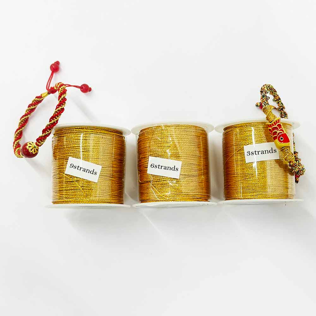 Fiasrel 3strands 6strands 9strands Gold Thread Cord String