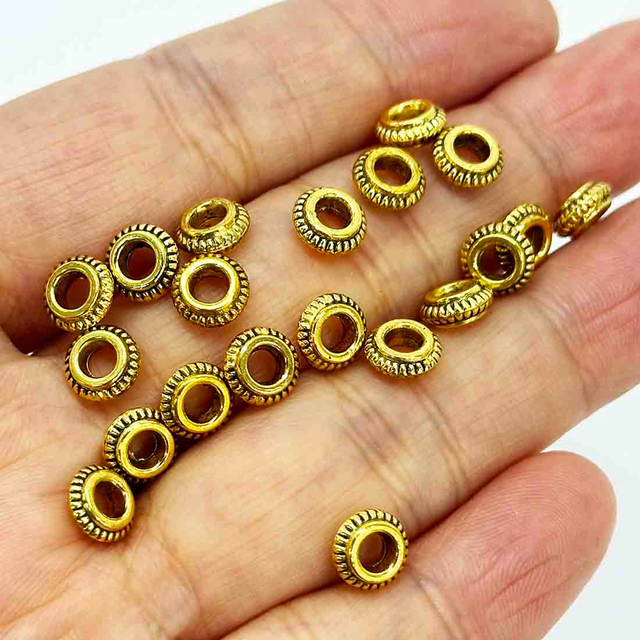 Fiasrel 10pcs Zinc Alloy Spacer Beads for Jewelry Making