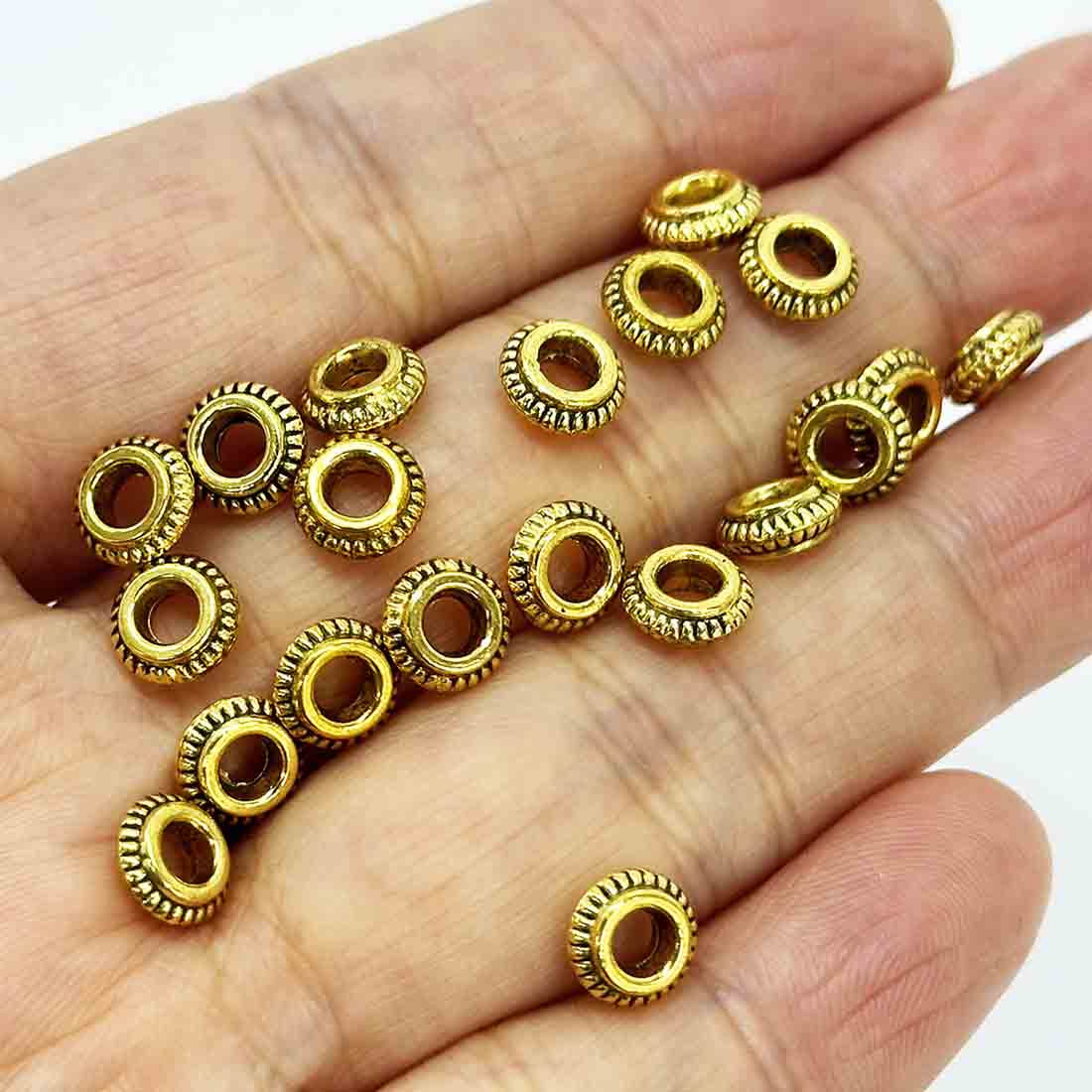 Fiasrel 10pcs Zinc Alloy Spacer Beads for Jewelry Making