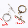 Fiasrel 10pcs Decorative Fashion Round Alloy OT Toggel Clasps for Jewelry Making