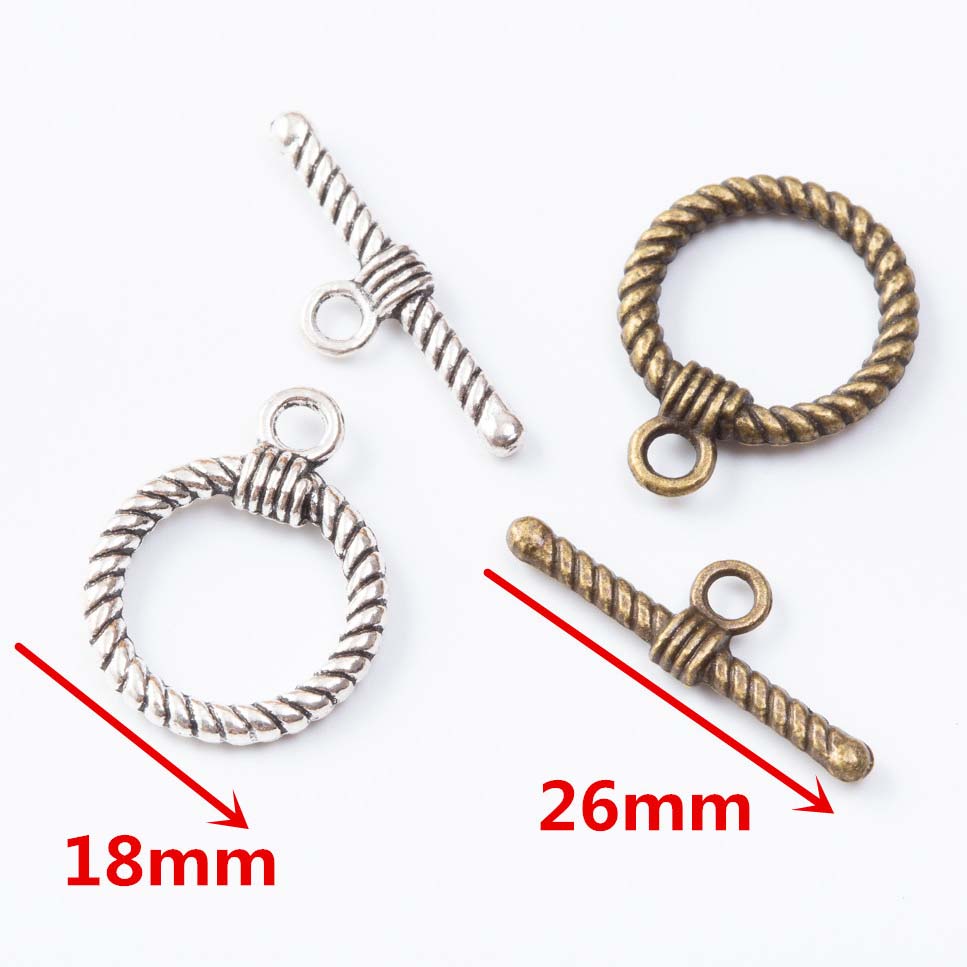 Fiasrel 10pcs Decorative Fashion Round Alloy OT Toggel Clasps for Jewelry Making