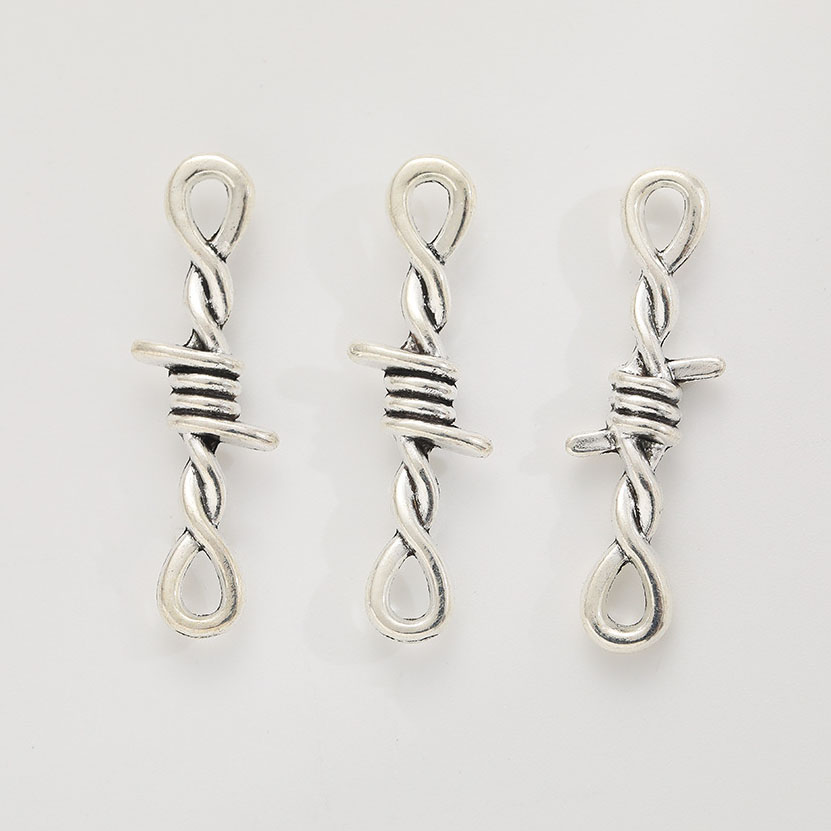 Fiasrel 10pcs Tiny Twisted Thorns Connectors Charms DIY Necklaces Bracelet Making Jewelry Accessory