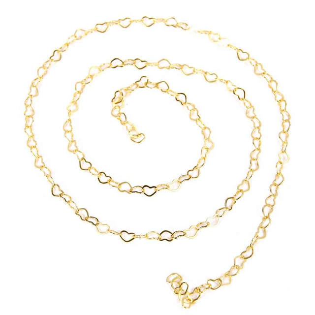 Fiasrel 1m 18K Gold Filled Heart Chain Sterling Silver Filled Heart Chain Bulk Chain for Necklace Bracelet Permanent DIY Jewelry