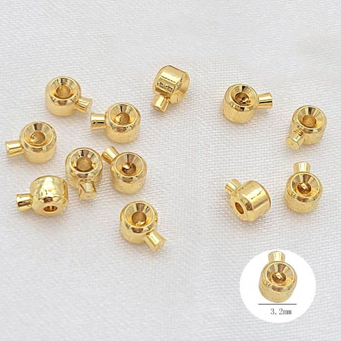 Fiasrel 20pcs 14k Gold Finishing Clip Buckle Diy Brass Wire Positioning Buckle