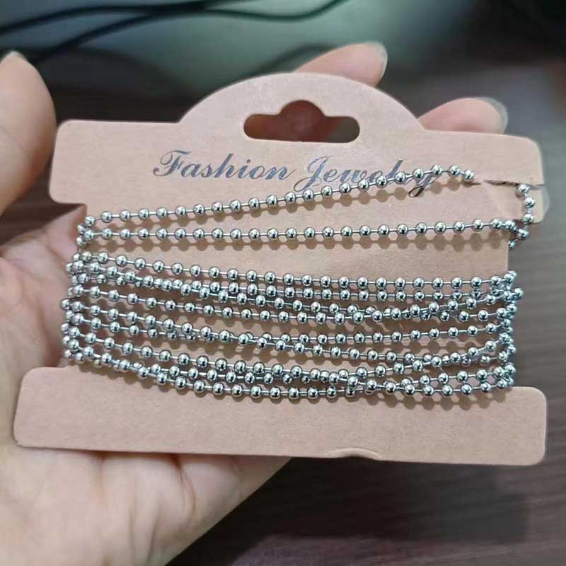 Fiasrel 2.4mm Stainless Steel Bead Chains Jewelry Ball Chains DIY Cable Chains for Jewelry Making Necklace 