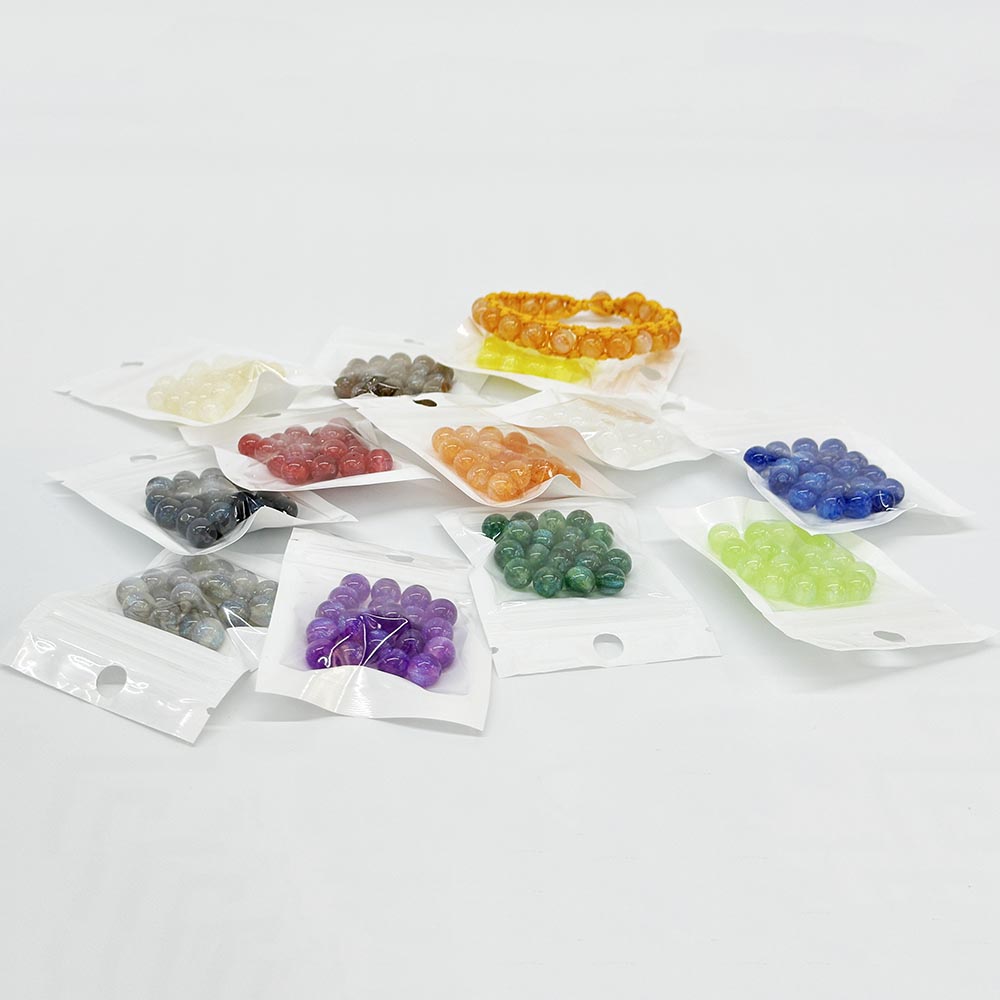 Fiasrel 10pcs DIY 8-20mm Colorful Acrylic Starry Sky Shining Beads for Jewelry Making