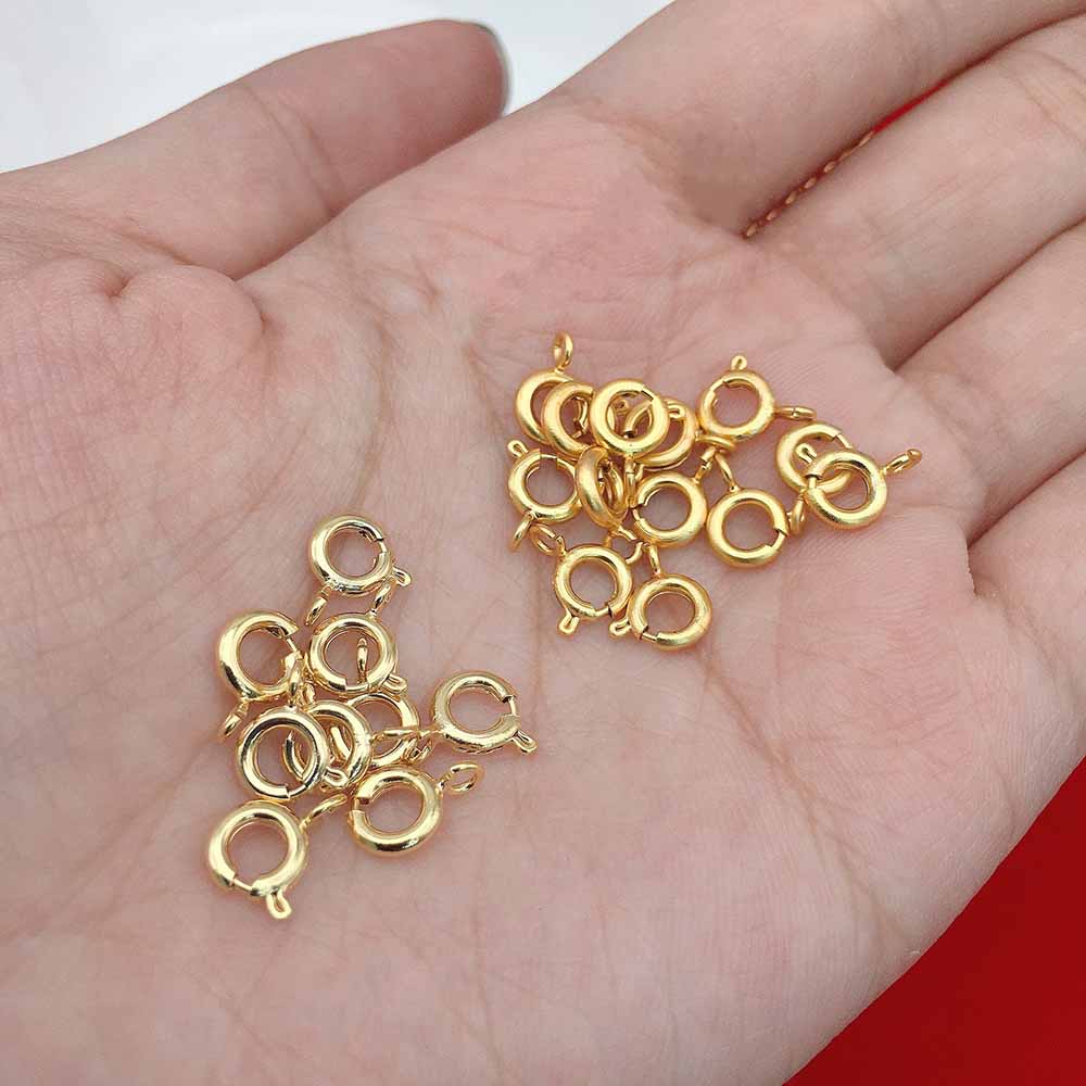 Fiasrel 10/50pcs Jewelry Bulk Making Brass Spring Ring Clasp