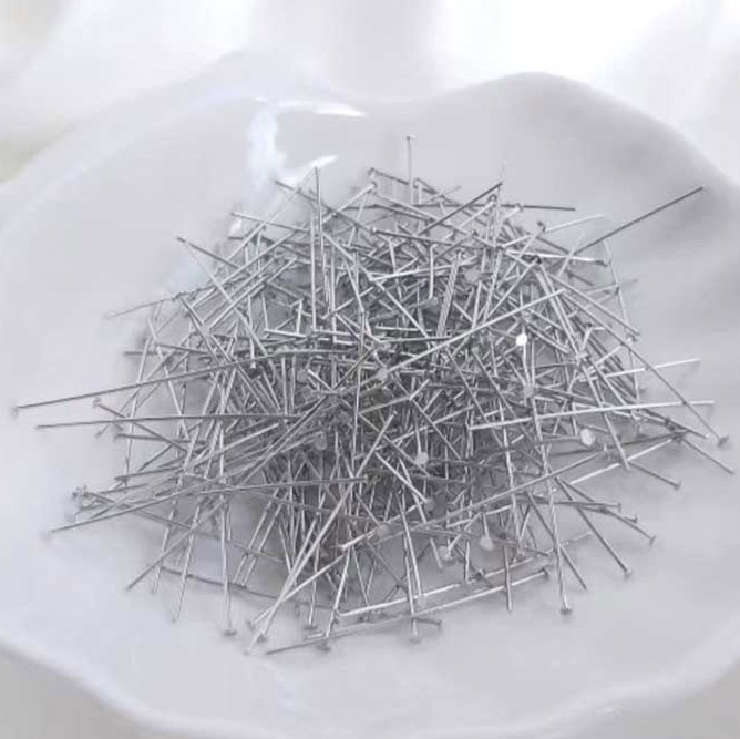 Fiasrel 100pcs Ball Bead Head Pin Needle T-Pins Needle DIY Jewelry Accessories Needle Connectors for Jewelry Making Supplies