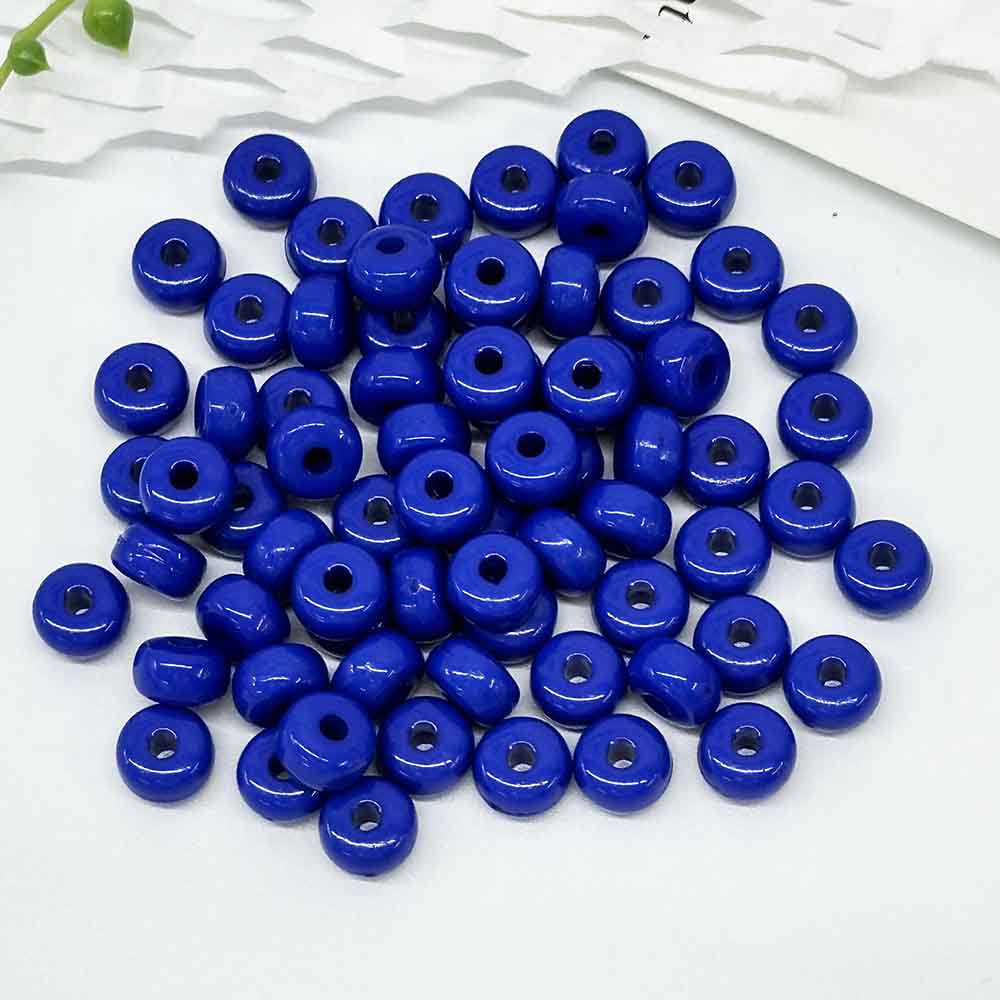 Fiasrel 50pcs Handmade Jewelry Accessories Solid Colored Acrylic Millet Loose Beads