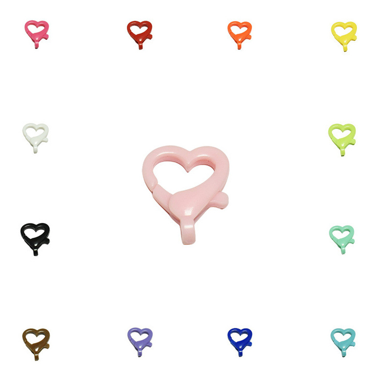 Fiasrel 10/50pcs Heart Shaped Lobster Claw Clasps Lanyard Snap Clip Hooks DIY Keychain Fastener Accessories