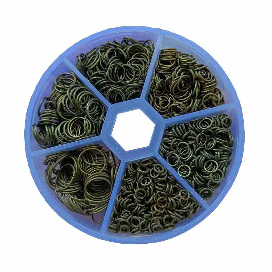 Fiasrel 1300pcs 4/5/6/7/8/10mm Filigree Jewelry Findings Set Gold Silver Filled Jump Rings Split Rings for DIY Handmade Jewelry Making
