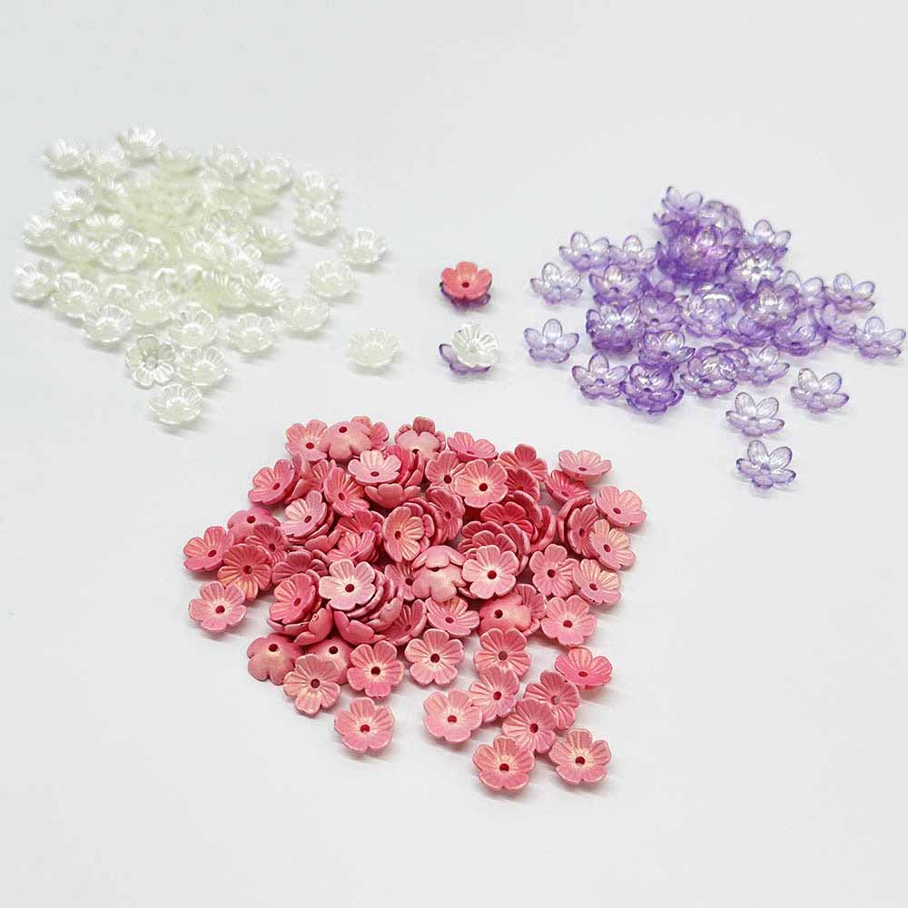 Fiasrel 50pcs Petal Beads for DIY Jewelry Making Bracelets Necklace Earrings