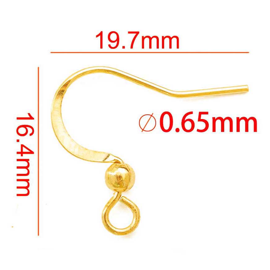 Fiasrel 10/20/50pairs Copper Plated with Sterling Silver Fish Hook Findings Earwire with Ball Hook Earrings for Jewelry Making Accessories