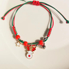 Fiasrel Christmas Bracelets Adjustable Ceramics Beads Santa Deer Charm Bracelets