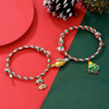 Fiasrel 1pair Christmas Couple Cord Bracelet Gifts Beaded Cord Bracelet Sets Woven Charm Kids Christmas Rope Gifts Bracelet Kit 