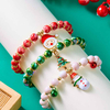 Fiasrel 3pcs Xmas Party Jewelry Bracelet Gifts Stackable Colorful Beaded Stretch Christmas Bracelets Kit