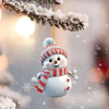 Fiasrel 5pcs Christmas Decoration Pendant Acrylic Cartoon Christmas Snowman Home Garden Christmas Tree Pendant Party Decoration