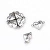 Fiasrel 10pcs DIY Jewelry Bracelet Alloy Magnet Heart-Shaped Connectors Charm Pendants Beads for Couple Necklace Bracelet