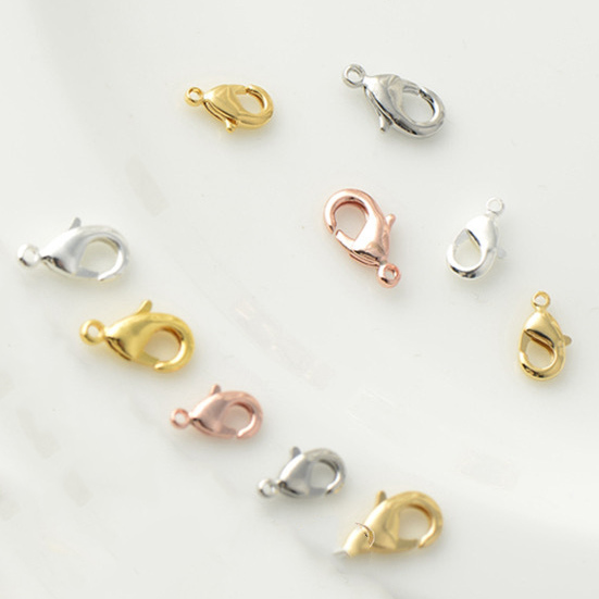 Fiasrel 20pcs DIY Jewelry Findings Components Gold Plated Metal Necklace Bracelet Lobster Clasp for Jewelry Making