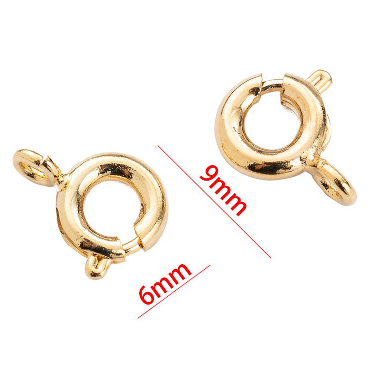Fiasrel 6mm 20pcs Jewelry Findings DIY Gold Brass Spring Clasp