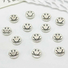 Fiasrel 50pcs Silver Alloy Smiley Face Beads for Earrings Jewelry Accessories Hand-beaded Making
