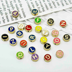 Fiasrel Letter Beads Kit: Mix Alloy Letter Beads Alphabet A-Z Letter Charm Beads for Bracelets Necklace Making Accessories